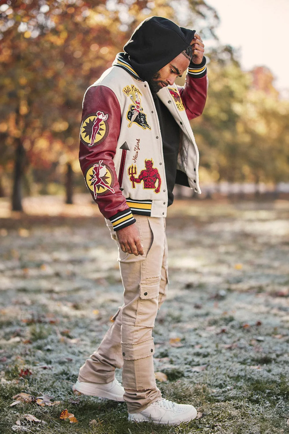 Hell's Kitchen Varsity Jacket (Cream) - Image 3