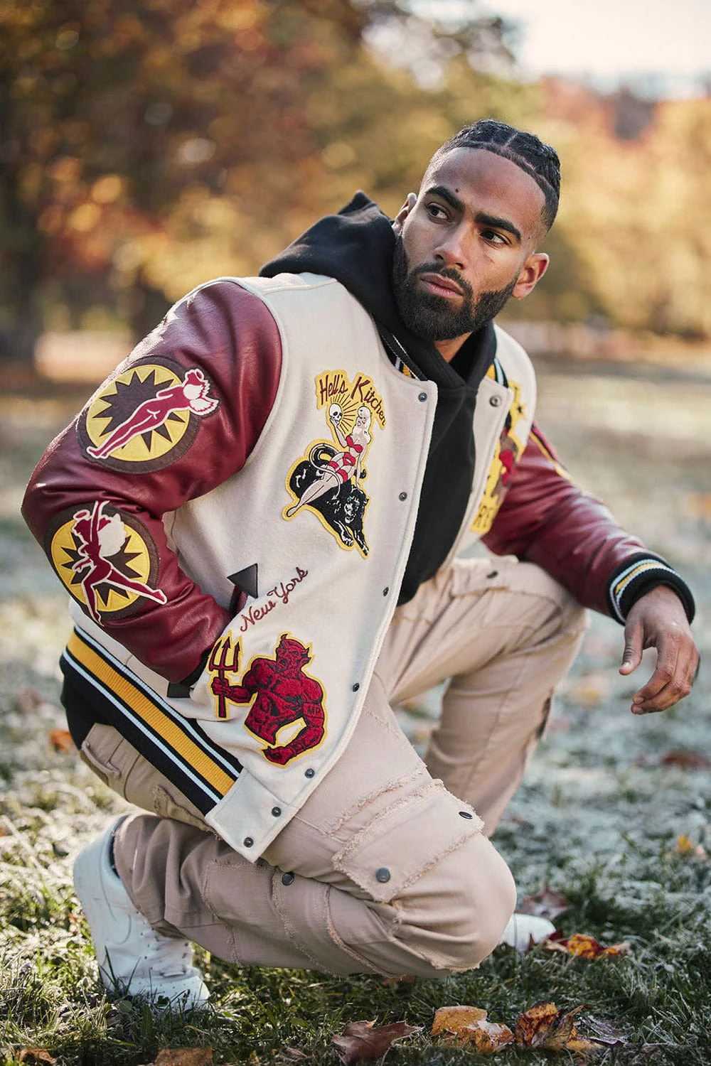 Hell's Kitchen Varsity Jacket (Cream) - Image 6