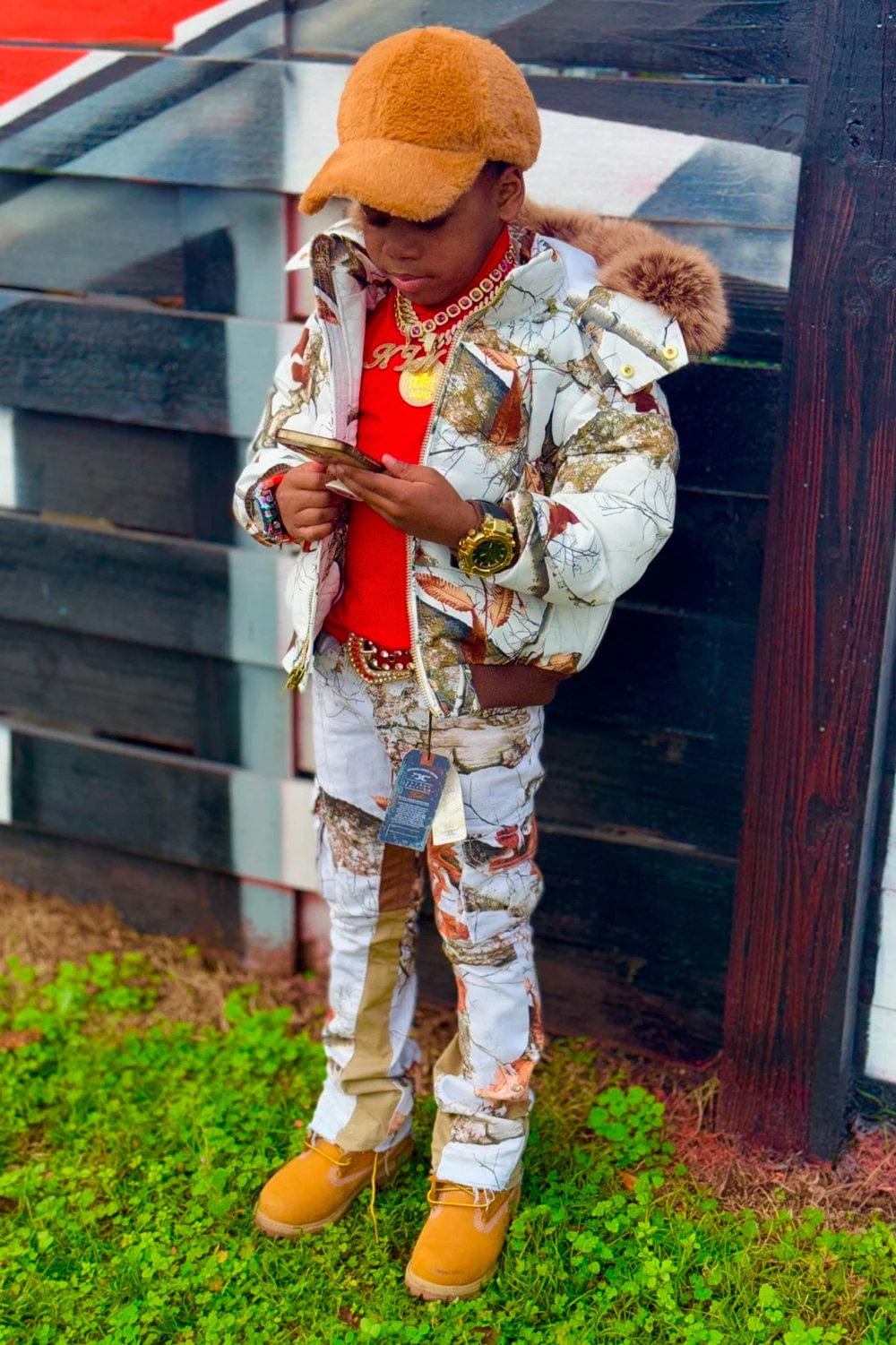 Kids Cross Bay Bomber Jacket (Snow Camo) - Image 3