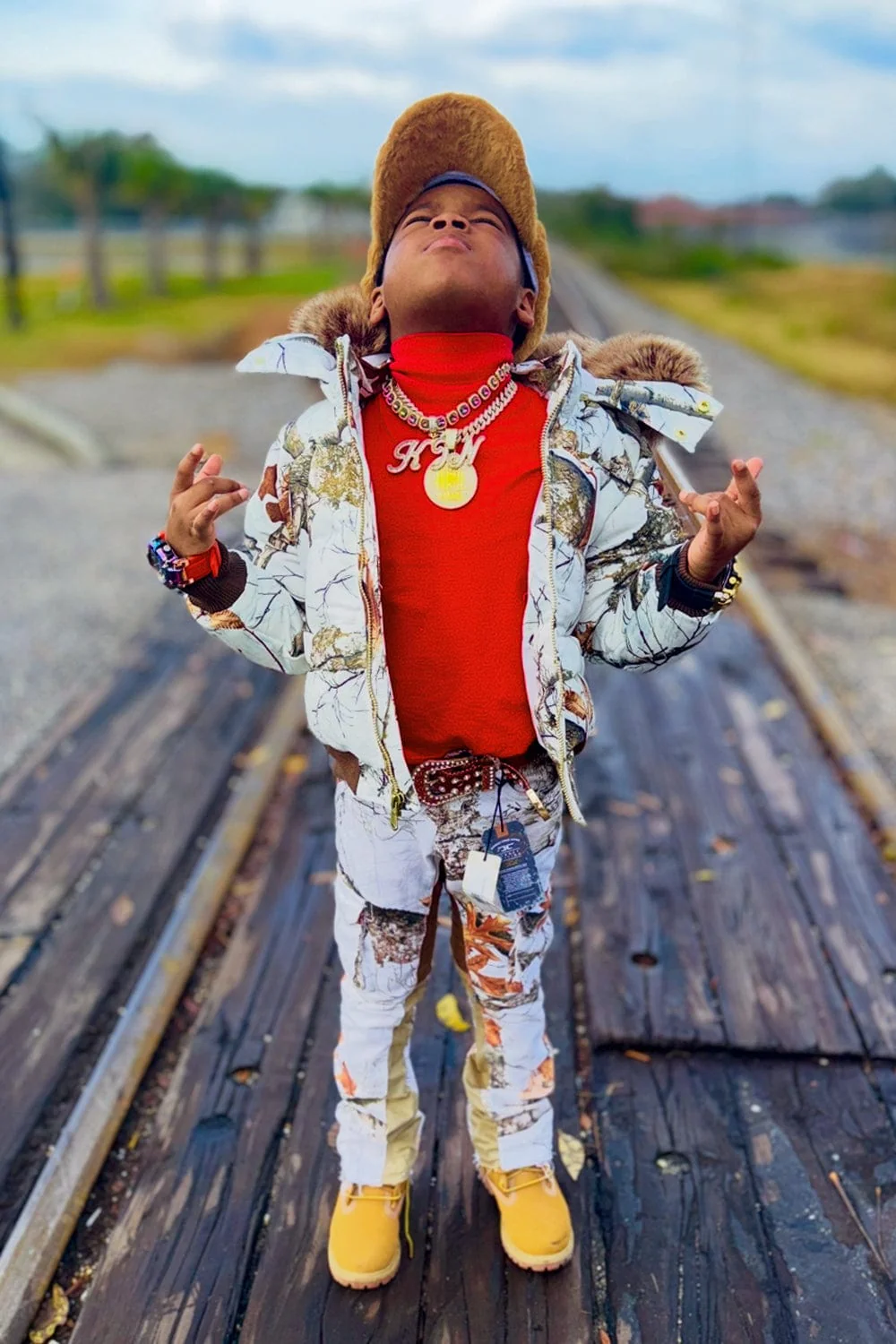 Kids Cross Bay Bomber Jacket (Snow Camo) - Image 4