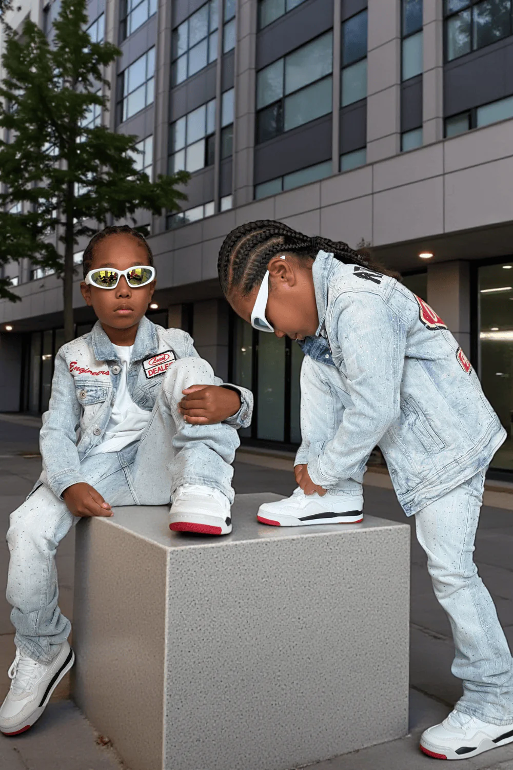 Kids Local Dealer Trucker Jacket (Iced White) - Image 4