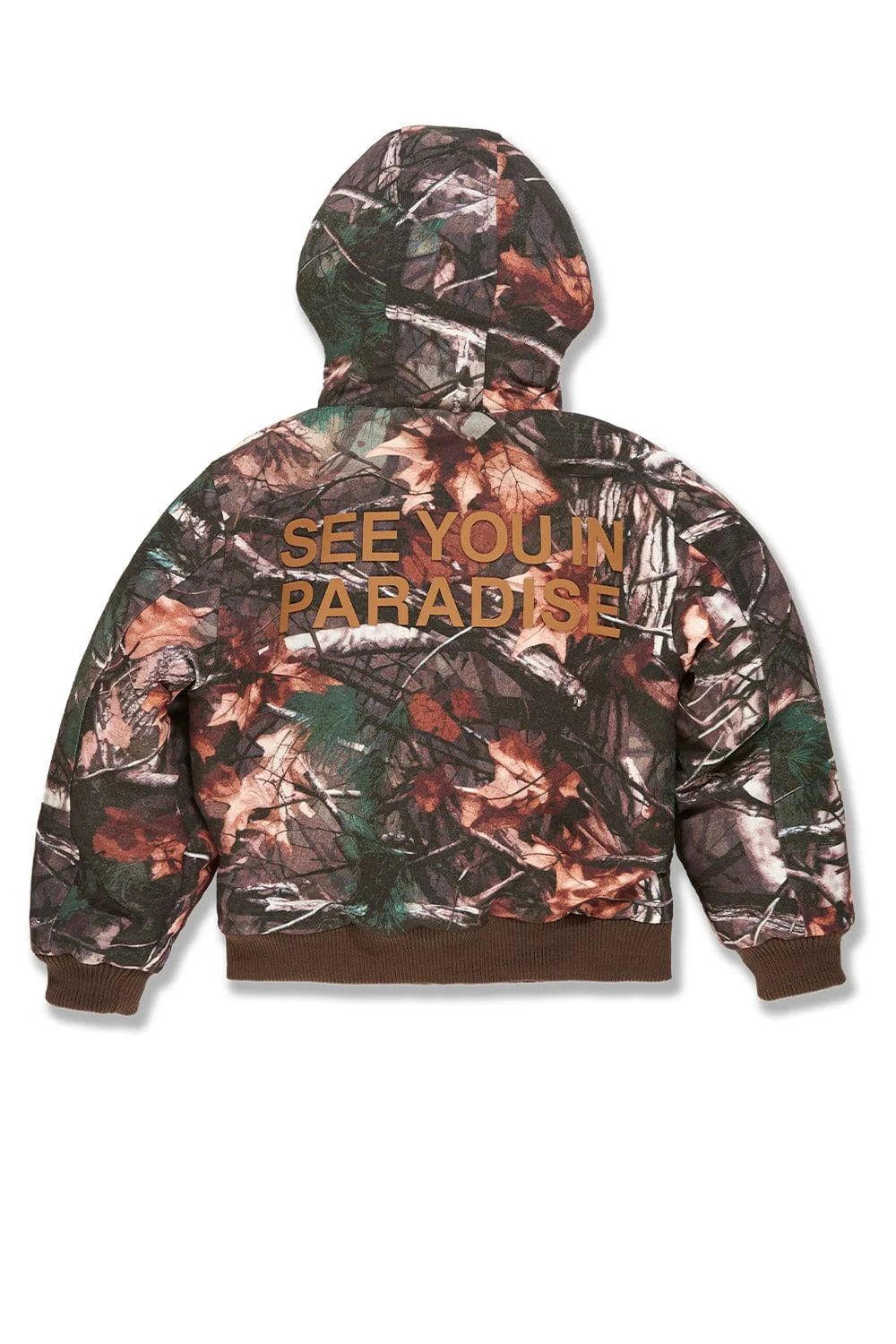 Kids See You In Paradise Hooded Work Jacket (Natural Tree) - Image 10
