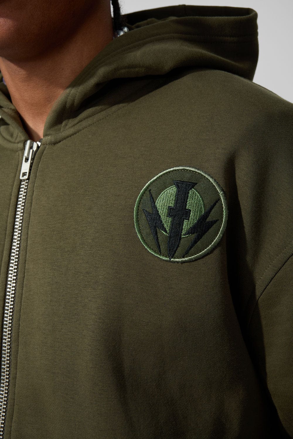 Prestige Tonal Zip Hoodie (Army Green) - Image 3