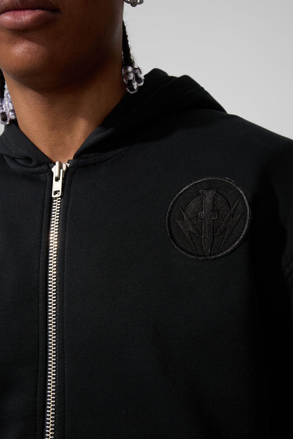Prestige Tonal Zip Hoodie (Black) - Image 3