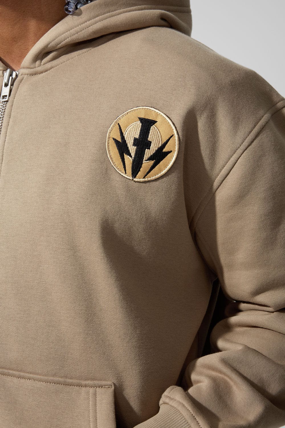 Prestige Tonal Zip Hoodie (Khaki) - Image 3