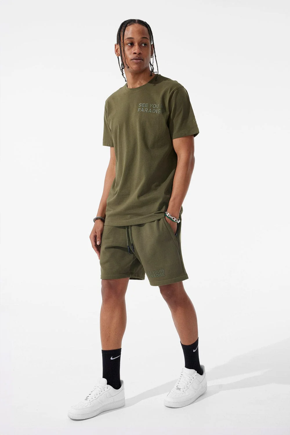 Retro - Paradise Tonal Shorts (Olive) - Image 4