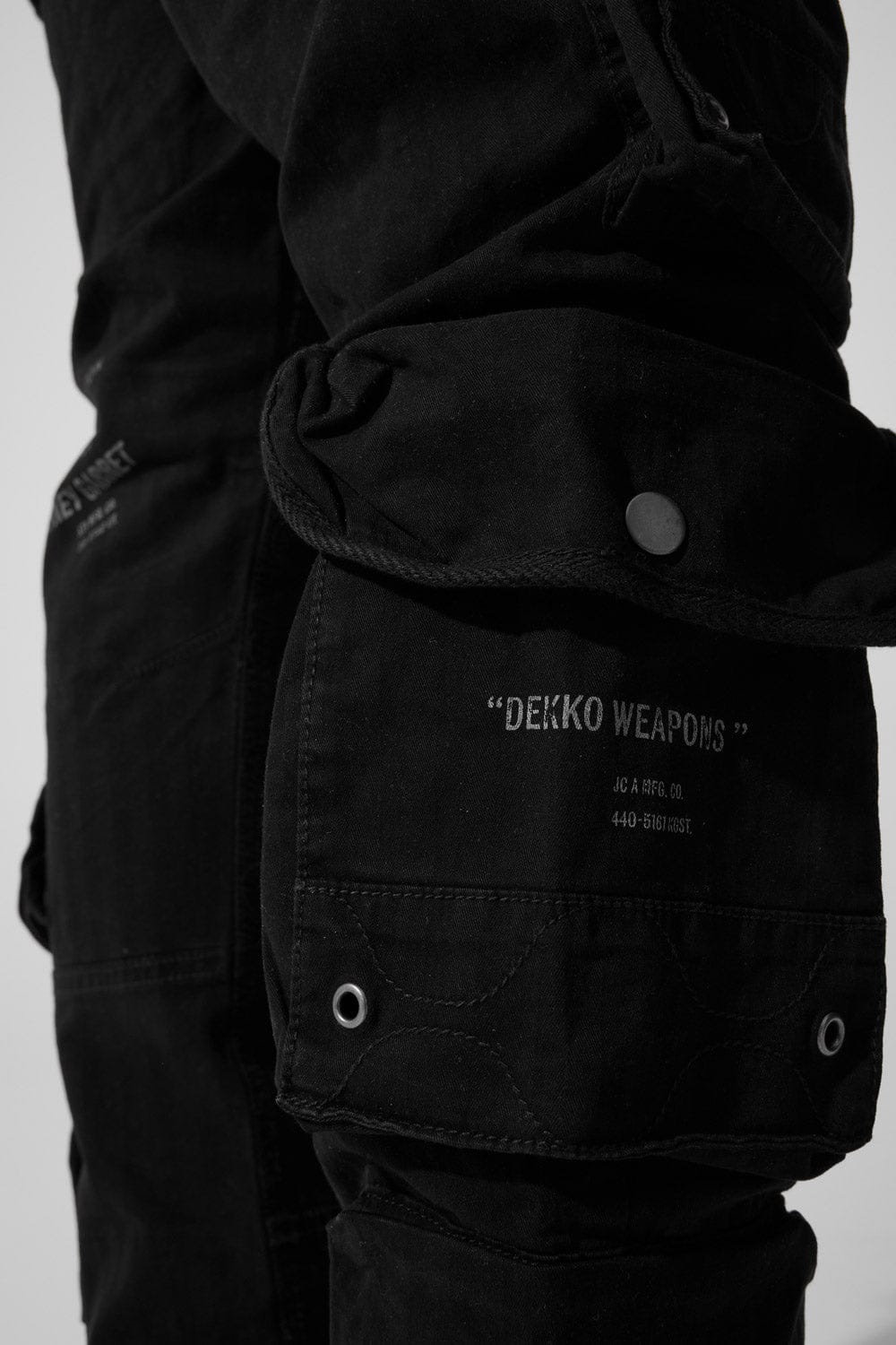 Slim Taper Fit - Defcon Cargo Pants (Black) - Sean Collection - Image 5