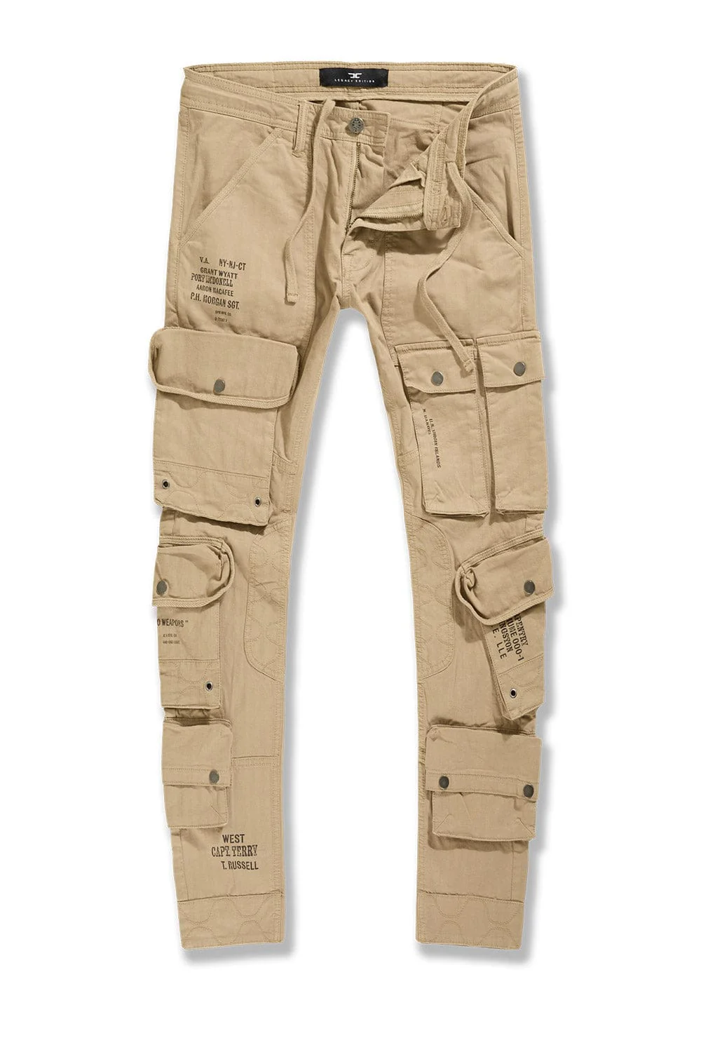 Slim Taper Fit - Defcon Cargo Pants (Khaki) - Sean Collection - Image 5