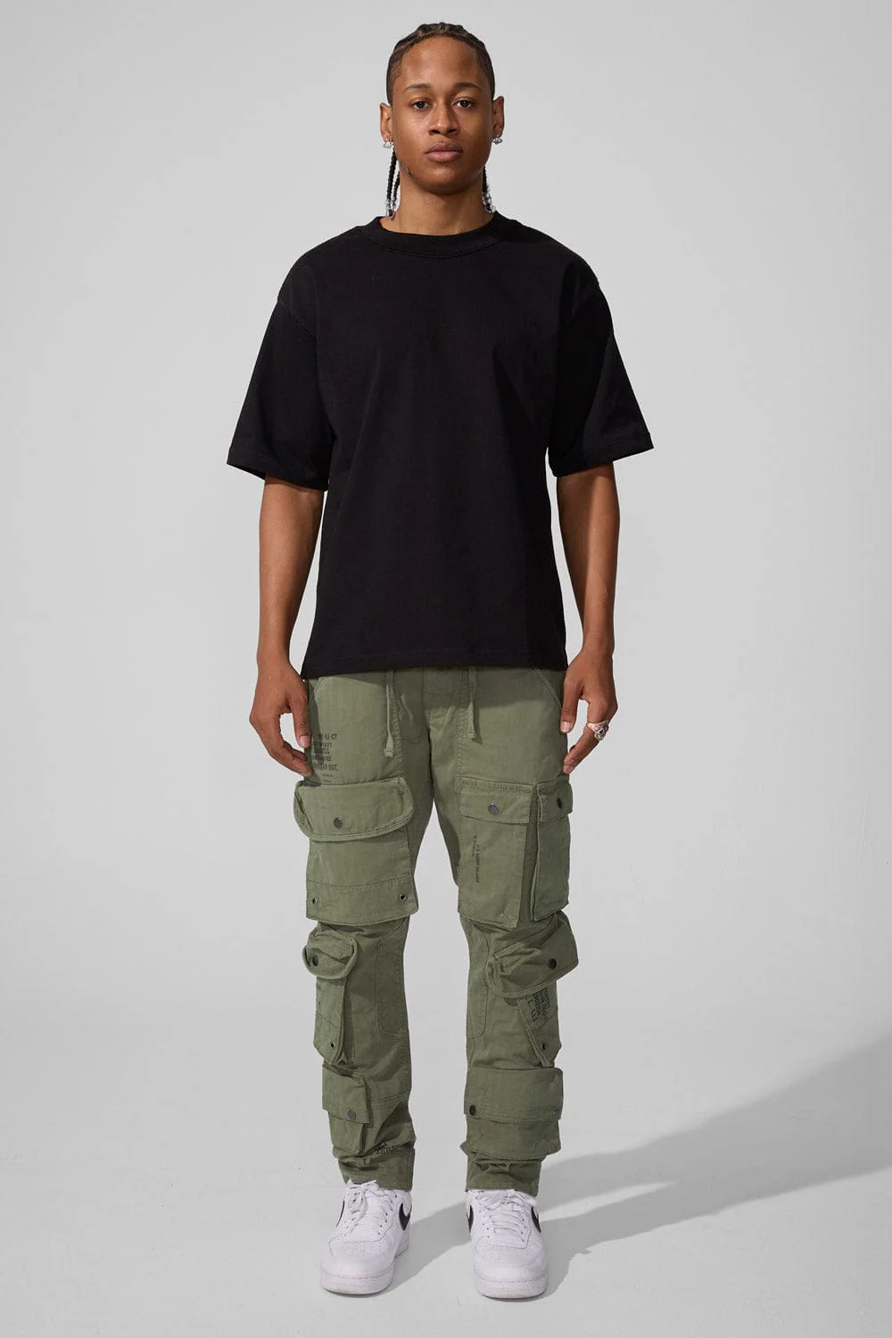 Slim Taper Fit - Defcon Cargo Pants (Olive) - Sean Collection - Image 2