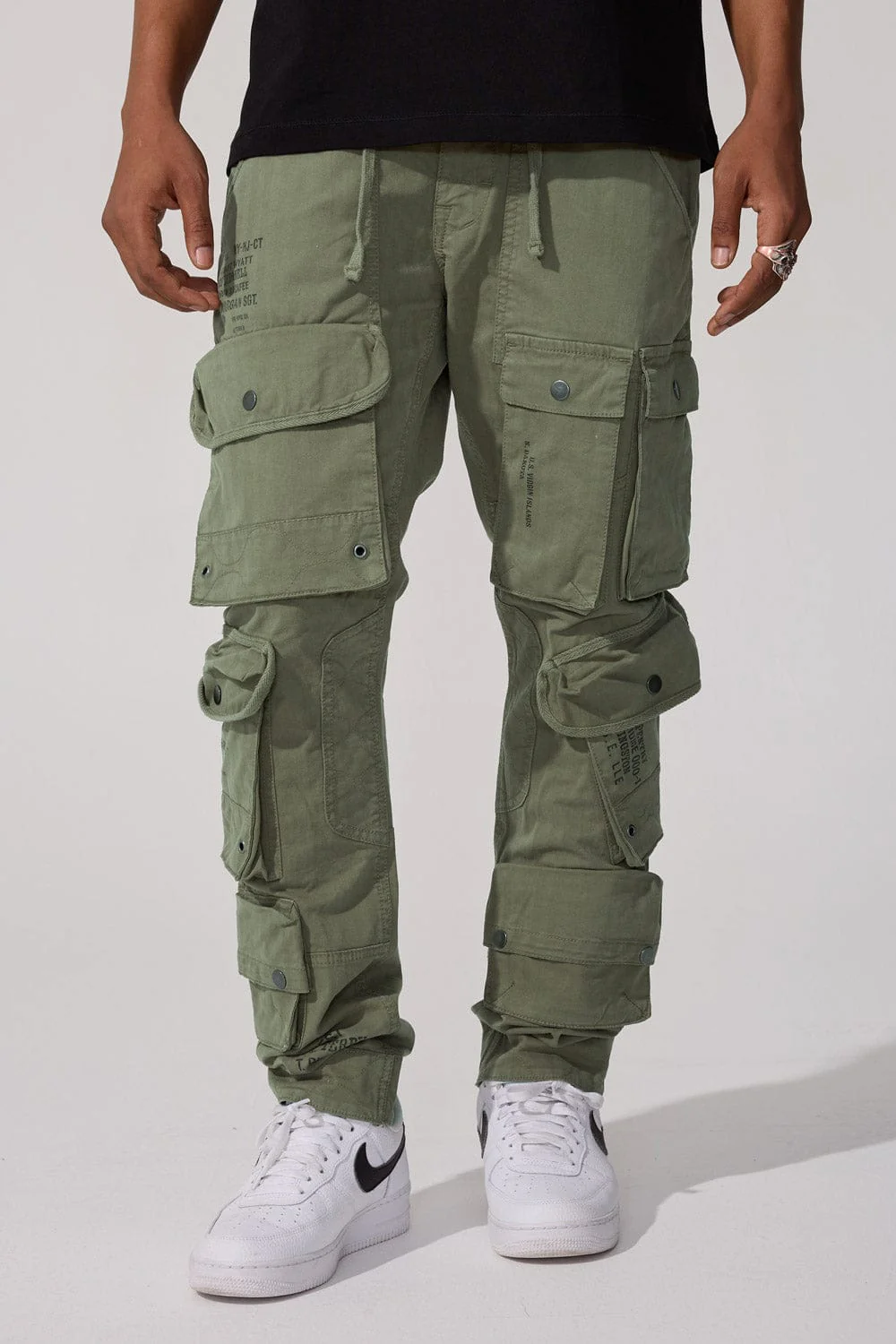 Slim Taper Fit - Defcon Cargo Pants (Olive) - Sean Collection - Image 3
