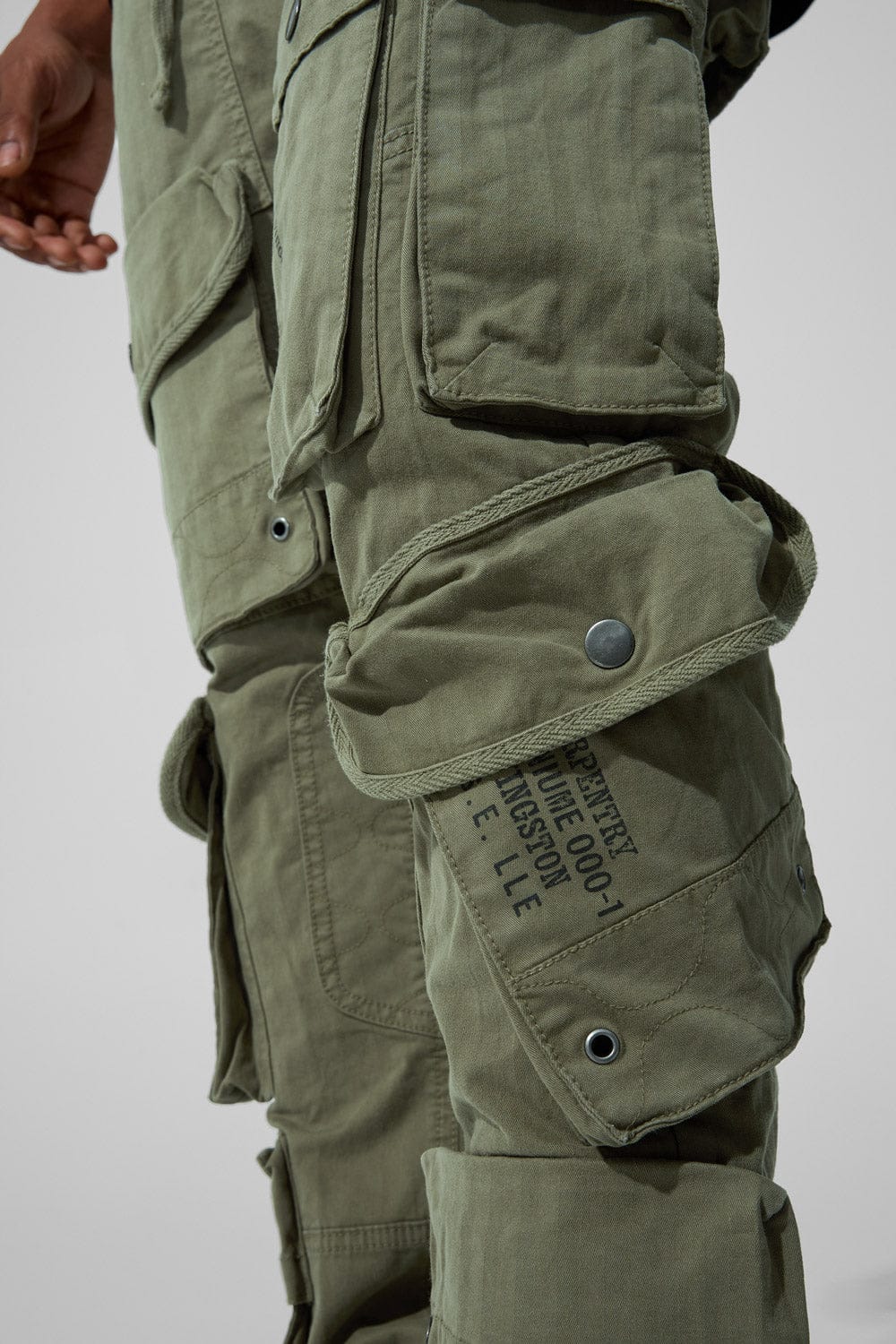 Slim Taper Fit - Defcon Cargo Pants (Olive) - Sean Collection - Image 5
