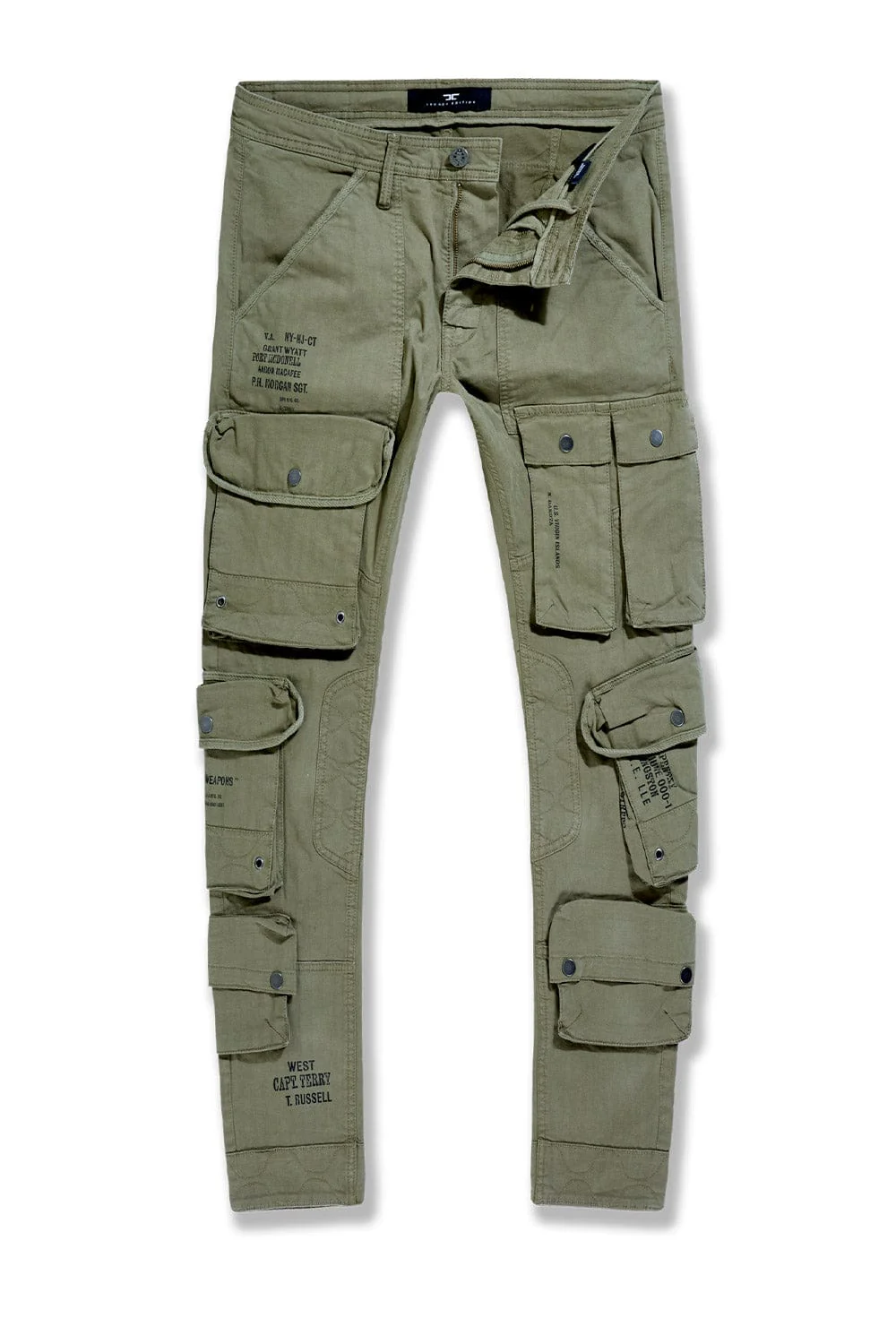 Slim Taper Fit - Defcon Cargo Pants (Olive) - Sean Collection - Image 6