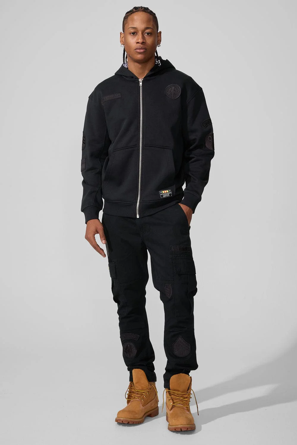 Xavier - Prestige Tonal Cargo Pants (Black) - Image 3